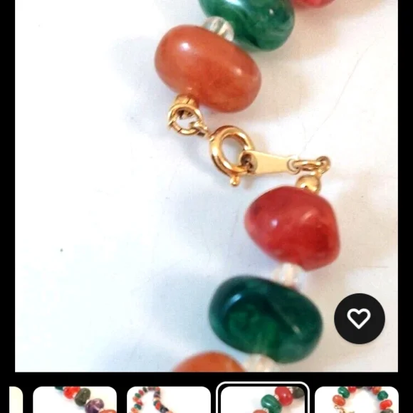 Avon 1980's Lucite Vibrant Gemstone Necklace - Picture 2 of 5
